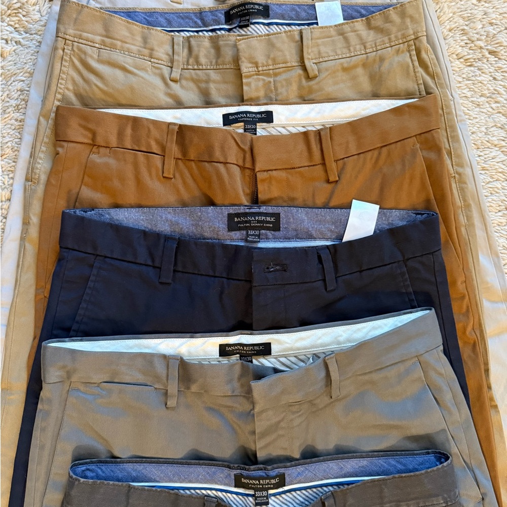 Banana Republic Men's Chinos - Stone, Khaki, Camel, Blue, Gray, Charcoal